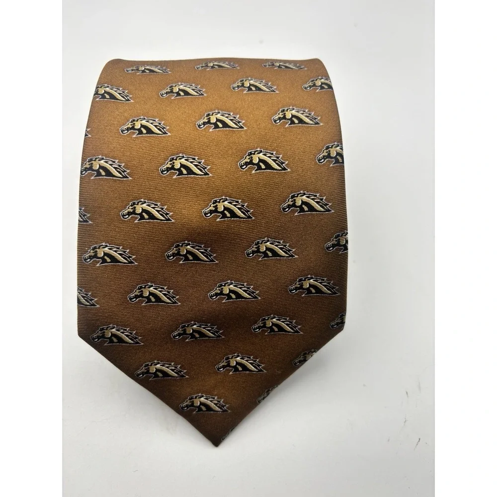 Western Michigan University WMU Men's Silk Tie Necktie Bronco Logo 3.5x64 Long‎